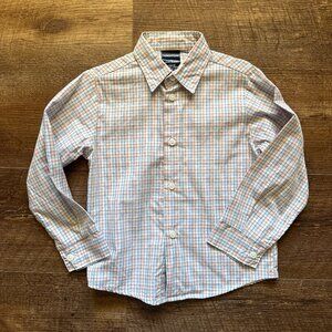 Nautica pink and blue plaid button down shirt size 4